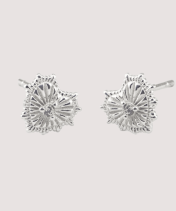 Sterling Silver Heart Stud Earrings - A Ray of Love and Light