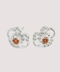Sterling Silver Pave Heart Stud Earrings - A Whisper of Dazzle & Love