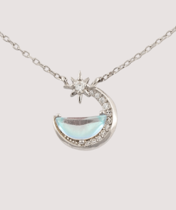Sterling Silver Moon and Star Necklace - A Symbol of Cosmic Wonder